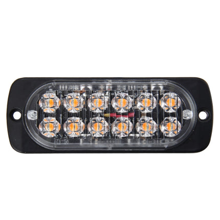 DC 12V-24V 2W 12LEDs SMD-2835 Lamps 17 Flash Patterns 3 Lines Car Flash Lamp Waterproof Car Truck Emergency Strobe Flash Warning Light, Cable Length: 90cm