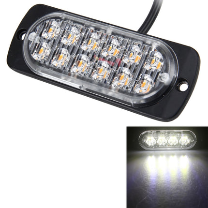 DC 12V-24V 2W 12LEDs SMD-2835 Lamps 17 Flash Patterns 3 Lines Car Flash Lamp Waterproof Car Truck Emergency Strobe Flash Warning Light, Cable Length: 90cm