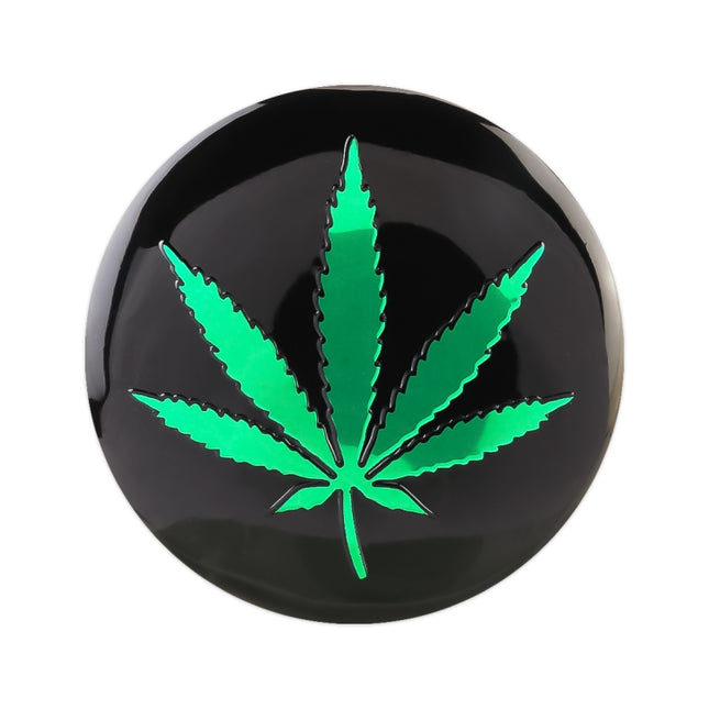 4 PCS Car-Styling Green Leaves Pattern Metal Wheel Hub Decorative Sticker, Diameter: 5.8cm