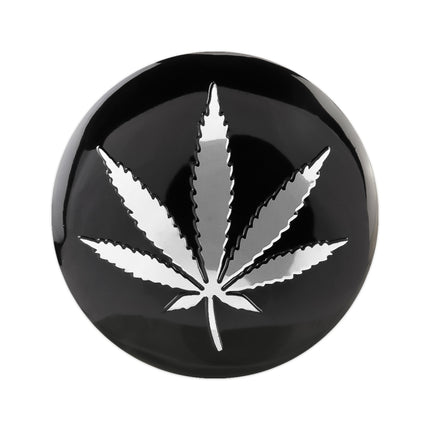 4 PCS Car-Styling Silver Leaves Pattern Metal Wheel Hub Decorative Sticker, Diameter: 5.8cm