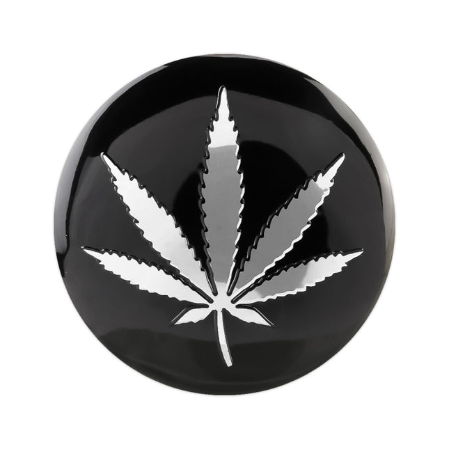 4 PCS Car-Styling Silver Leaves Pattern Metal Wheel Hub Decorative Sticker, Diameter: 5.8cm