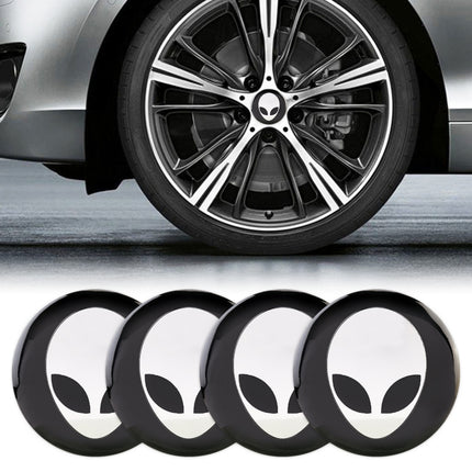 4 PCS Car-Styling Alien Pattern Metal Wheel Hub Decorative Sticker, Diameter: 5.8cm, Alien Pattern