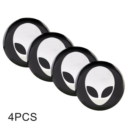 4 PCS Car-Styling Alien Pattern Metal Wheel Hub Decorative Sticker, Diameter: 5.8cm, Alien Pattern