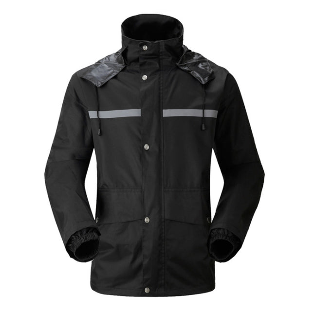 Durable Reflective Motorcycle Split Raincoat Pants Riding Bicycle Electric Bike Windproof Waterproof Rain Wear for Adult, Size: 2XL(Black)