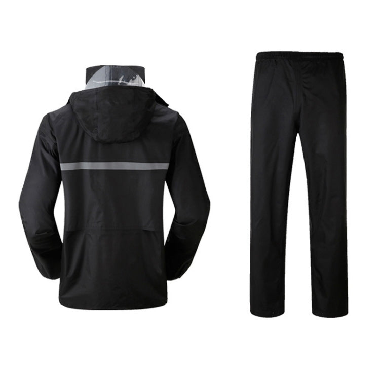 Durable Reflective Motorcycle Split Raincoat Pants Riding Bicycle Electric Bike Windproof Waterproof Rain Wear for Adult, Size: 2XL(Black)