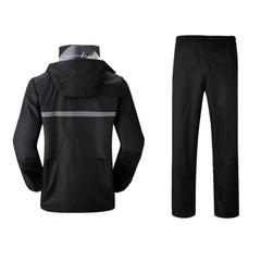Durable Reflective Motorcycle Split Raincoat Pants Riding Bicycle Electric Bike Windproof Waterproof Rain Wear for Adult, Size: 2XL(Black)