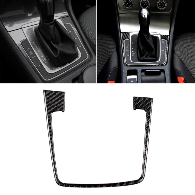 Car Carbon Fiber Gear Position Panel Frame Decorative Sticker for Volkswagen Golf 7 2018-, without Hole and Start and Stop, Left Drive