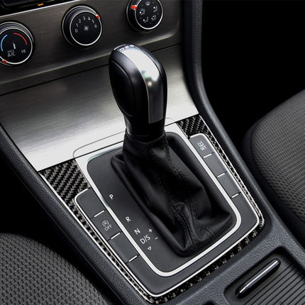Car Carbon Fiber Gear Position Panel Frame Decorative Sticker for Volkswagen Golf 7 2018-, without Hole and Start and Stop, Left Drive, Gear Position