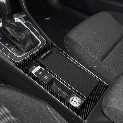 Car Carbon Fiber Water Cup Panel Decorative Sticker for Volkswagen Golf 7 2013-2017, Left Drive, Water Cup Panel