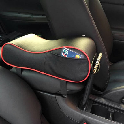 Universal Car PU Leather and Memory Foam Wrapped Armrest Box Car Armrest Box Mat with Phone Holder Storage Bag & Card Slot