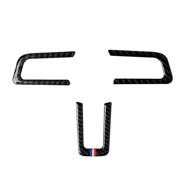 Car USA Color Carbon Fiber Steering Wheel Decorative Sticker for Ford Mustang 2015-2017
