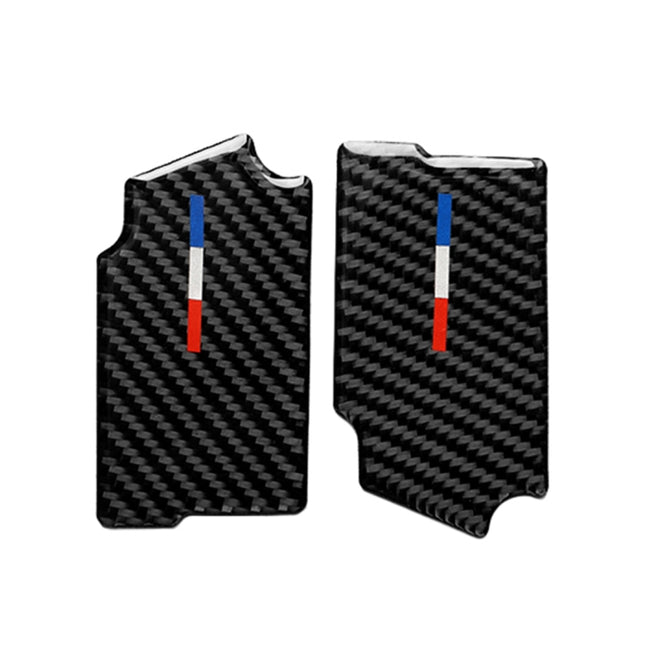 2 PCS Car USA Color Carbon Fiber Door Inner Handle Wrist Panel Decorative Sticker for Ford Mustang 2015-2017