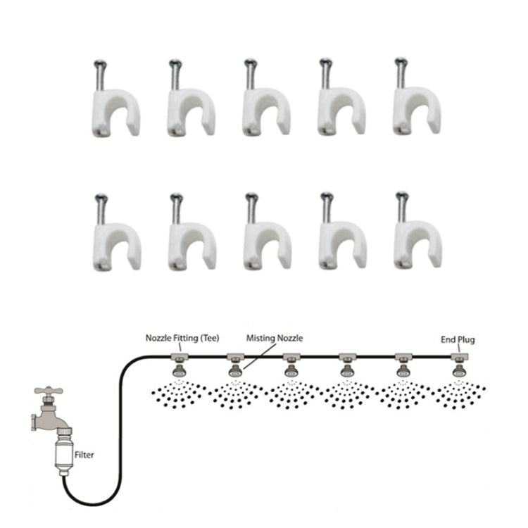 Outdoor Lawn Garden PE Hose Mist Watering Line Misting Cooling System with 26 x Mist Nozzles, Length: 18m