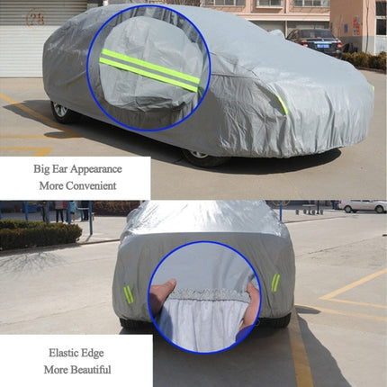 PVC Anti-Dust Sunproof Sedan Car Cover with Warning Strips, Fits Cars up to 4.1m(160 inch) in Length