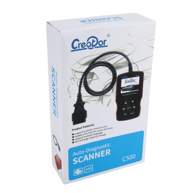 C500 Code Scanner 320*240 Pixel Display Car Scanner  Fault Code Reader Scanner Update Online Automotive Diagnostic Tool, Support SD card, C500