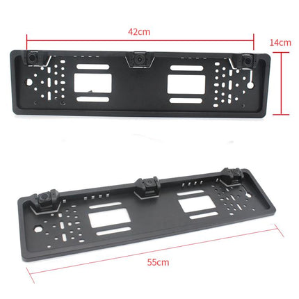 PZ600-L Europe Car License Plate Frame Rear View Camera Visual Rear View Parking System with 2 Reversing Radar Detector
