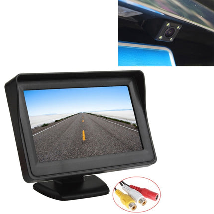 PZ601-C TFT LCD 2 Video Input 4.3 Inch Parking Monitor 2 in 1 with 648*488 Pixels Rear View Camera Glass Lens with 6m RCA Video Cable, PZ601-C