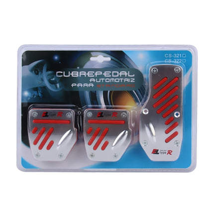 CS-321 3 in 1 Non-Slip Manual Car Truck Pedals Foot Brake Pad Cover Set