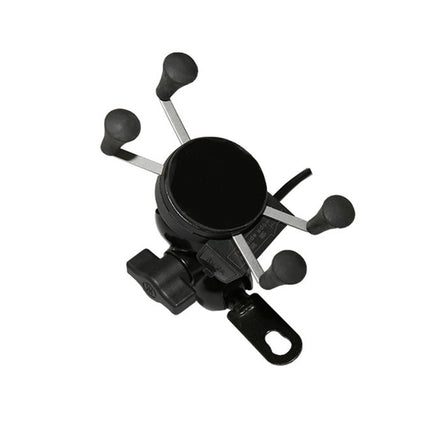 Universal 12V Motorcycle USB Phone Charger with Holder, Suitable for 3.5-6.5 inch Smartphones