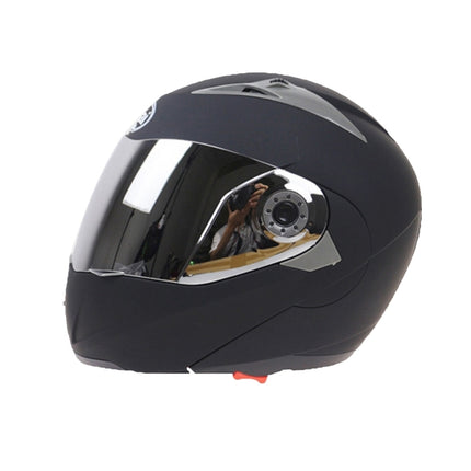JIEKAI 105 Full Face Helmet Electromobile Motorcycle Double Lens Protective Helmet, Size: M (Matte Black+Silver), Size: M