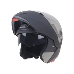 JIEKAI 105 Full Face Helmet Electromobile Motorcycle Double Lens Protective Helmet, Size: M (Matte Black+Silver), Size: M