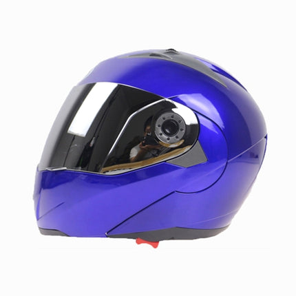 JIEKAI 105 Full Face Helmet Electromobile Motorcycle Double Lens Protective Helmet, Size: XL (Blue+Silver), Size: XL