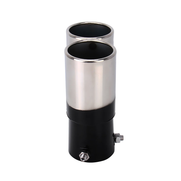 Universal Car Styling Stainless Steel Straight Double Outlets Exhaust Tail Muffler Tip Pipe