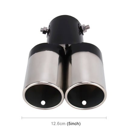 Universal Car Styling Stainless Steel Straight Double Outlets Exhaust Tail Muffler Tip Pipe