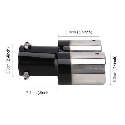 Universal Car Styling Stainless Steel Straight Double Outlets Exhaust Tail Muffler Tip Pipe