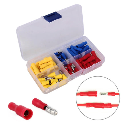 60 in 1 Mixed Cold Press Electrical Insulated Terminals Bullet Solderless Crimp Connectors Kit, 60 in 1