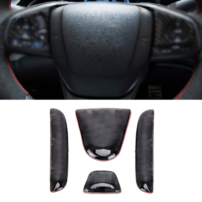4 in 1 Steering Wheel H Logo Trim Decal Sticker for Honda Civic 10th Gen 2016-2019, H Logo Trim
