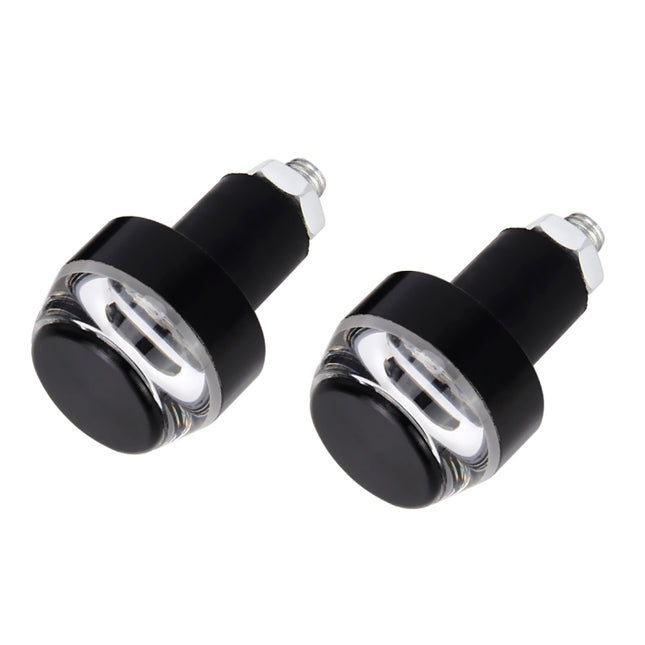 Pair Motorcycle Turn Signal Light Grip Bar Plug Strobe Side Marker End LED Handlebar Lamp