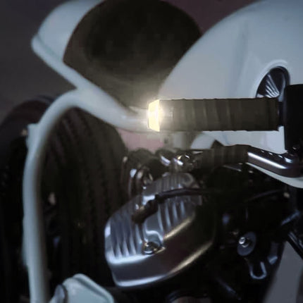 Pair Motorcycle Turn Signal Light Grip Bar Plug Strobe Side Marker End LED Handlebar Lamp