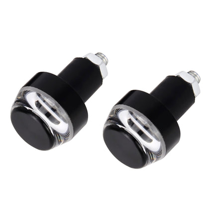 Pair Motorcycle Turn Signal Light Grip Bar Plug Strobe Side Marker End LED Handlebar Lamp, Red Light, Turn Double Light