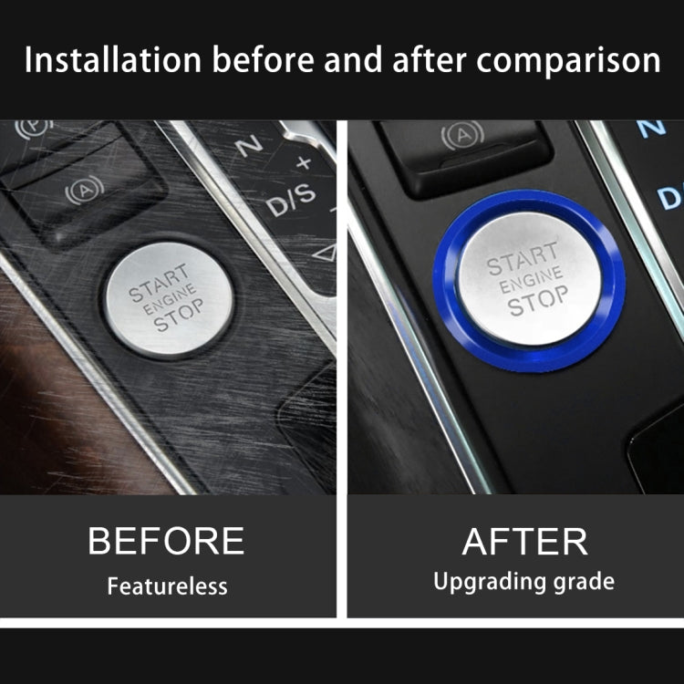 Car Engine Start Key Push Button Ring Trim Aluminum Alloy Sticker Decoration for Audi