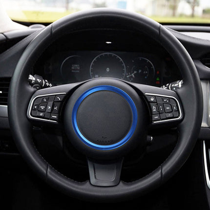 Car Auto Steering Wheel Aluminum Alloy Ring Cover Trim Sticker Decoration for Jaguar