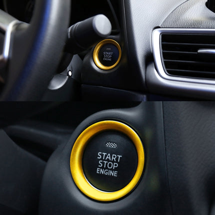 Car Engine Start Key Push Button Ring Trim Aluminum Alloy Sticker Decoration for Mazda, For Mazda