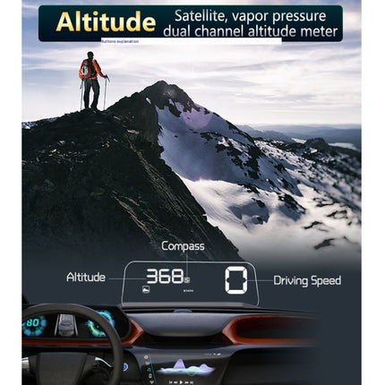 T900 Car GPS HUD Virtual HD Reflection Board Head-up Display, Speed & Driving Distance / Time Display, Over Speed & Voltage & Low Voltage Alarm, Fatigue Driving, T900  White, T900  Green + White, T900 Blue + White