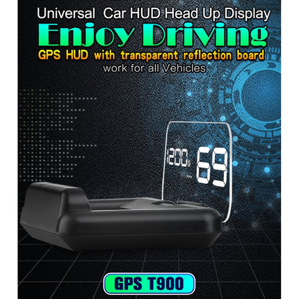 T900 Car GPS HUD Virtual HD Reflection Board Head-up Display, Speed & Driving Distance / Time Display, Over Speed & Voltage & Low Voltage Alarm, Fatigue Driving, T900  White, T900  Green + White, T900 Blue + White