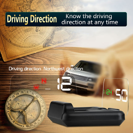 T900 Car GPS HUD Virtual HD Reflection Board Head-up Display, Speed & Driving Distance / Time Display, Over Speed & Voltage & Low Voltage Alarm, Fatigue Driving