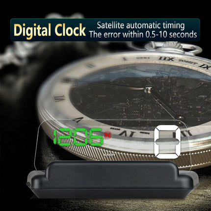 T900 Car GPS HUD Virtual HD Reflection Board Head-up Display, Speed & Driving Distance / Time Display, Over Speed & Voltage & Low Voltage Alarm, Fatigue Driving