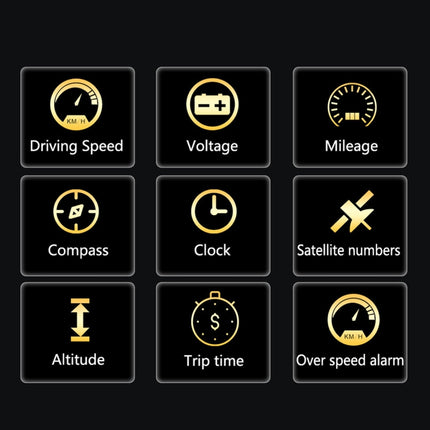 T900 Car GPS HUD Virtual HD Reflection Board Head-up Display, Speed & Driving Distance / Time Display, Over Speed & Voltage & Low Voltage Alarm, Fatigue Driving