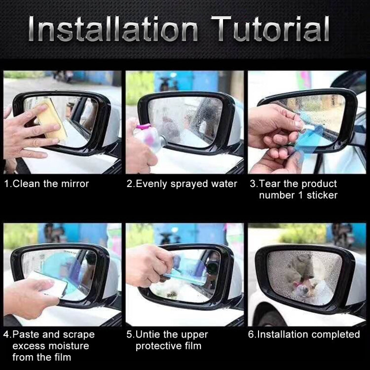 Car Round PET Rearview Mirror Protective Window Clear Anti-fog Waterproof Rain Shield Film, Diameter: 8cm