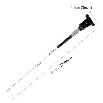 PS-512 Universal Car Decoration Extensile Aerial Glass-mount Cellular Antenna, Length: 60cm Black silver