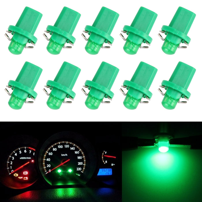 10 PCS 0.4W B8.5 Wedge Instrument Panel COB LED Light Dashboard Gauge Cluster Indicator Lamp Bulb, 0.4W B8.5