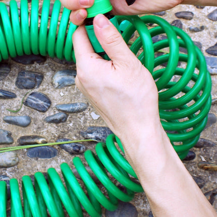 Garden Watering Series Spring Tube Hose Telescopic Spiral Pipe with Water Connector Adaptor and Connector, Length: 30m
