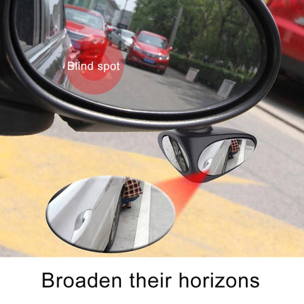 3R-046 360 Degrees Rotatable Right Blind Spot Side Assistant Mirror for Auto Car, Right Black, Right White