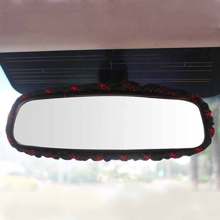 3 PCS Car Hand Brake Cover Shift Knob Gear Stick Cushion Sets Rear View Mirror Sets Cover Car Accessory Interior Decoration Pad