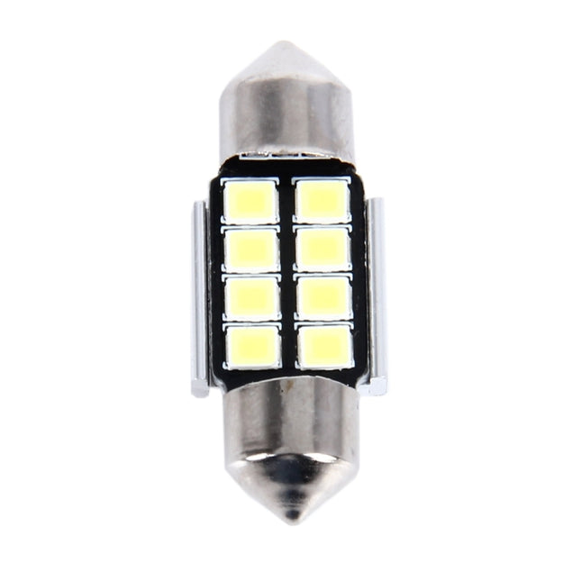 2 PCS 3W 200 LM 6000K 31MM 8 SMD-2835 LEDs Bicuspid Port Decoding Car Dome Lamp LED Reading Light, DC 12V