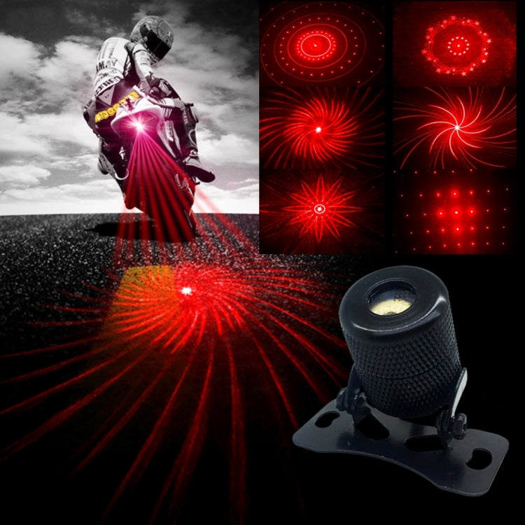 200mW Universal Car And Motorcycle Rear-end Alarm 650nM Laser Fog Anti-Collision Warning Lamp with Six Pattern, DC 8-36V Cable Length: 60cm
